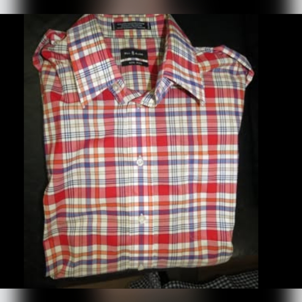 Bill Blass Dress Shirt Plaid XL
